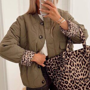 Quilted Button-Down Lightweight Jacket‎